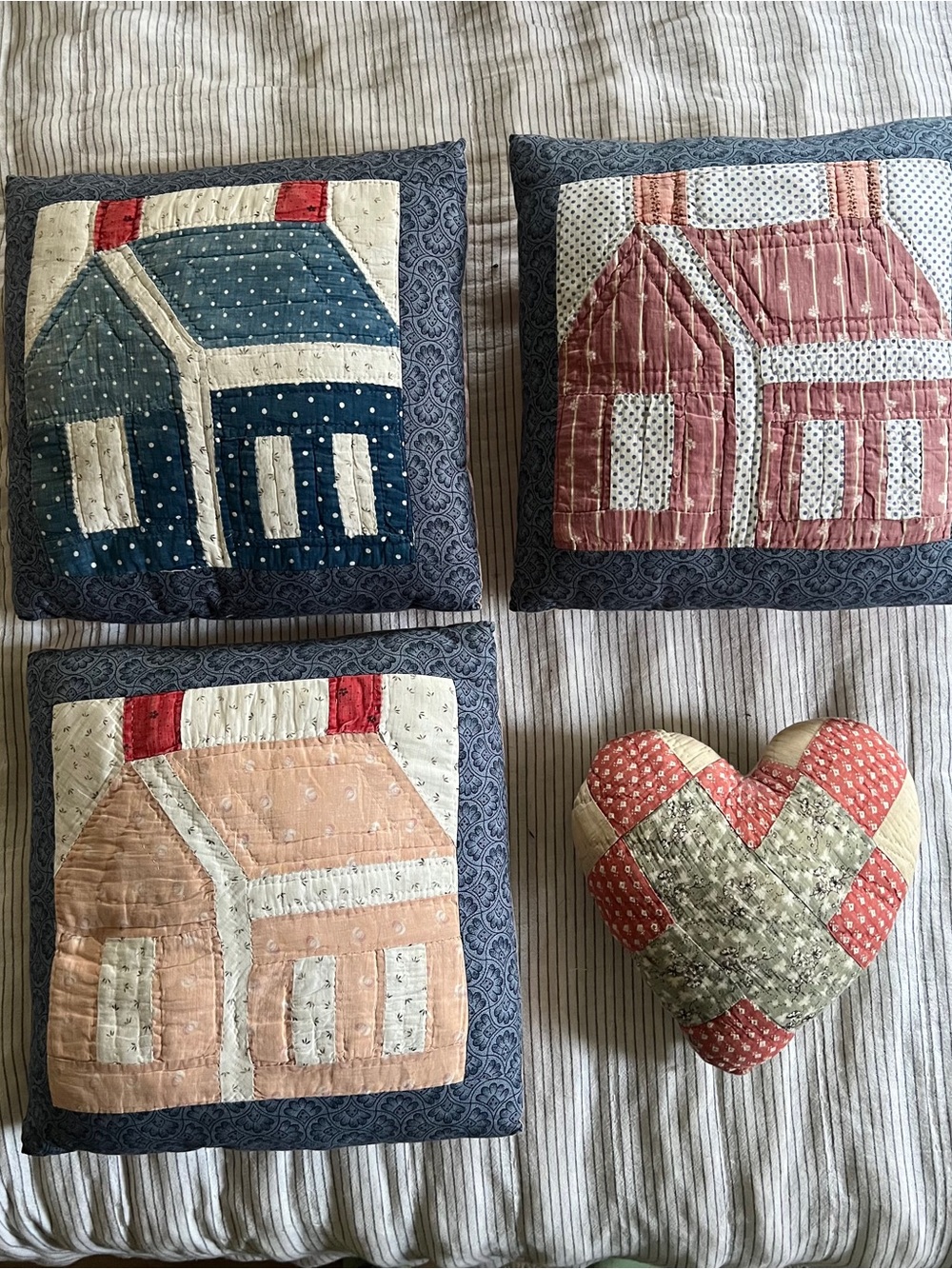 Vintage Cottage Core Quilted Pillows
